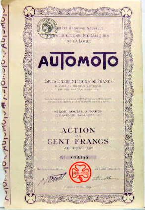 Couverture de 1924 AUTOMOTO ACTION AU PORTEUR