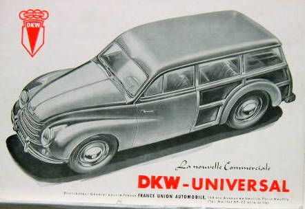 Couverture de 1952 DKW UNIVERSAL DEPLIANT REF WB 468452