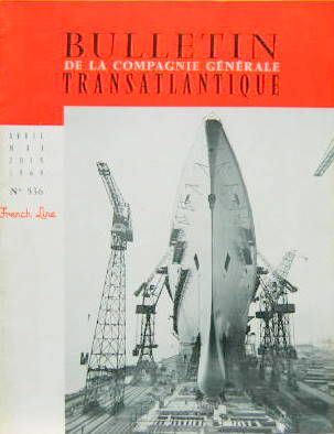 Couverture de 1960 LANCEMENT DU FRANCE BON ARTICLE DE LA REVUE DE LA COMPAGNIE GENERALE TRANSATLANTIQUE