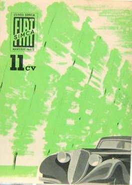 Couverture de SIMCA FIAT 11 CV BERLINE ET CABRIOLET DEPLIANT
