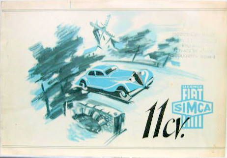 Couverture de SIMCA FIAT 11 CV  BERLINE ET CABRIOLET CATALOGUE