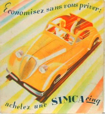 Couverture de SIMCA CINQ   BERLINE ET DECAPOTABLE  CATALOGUE