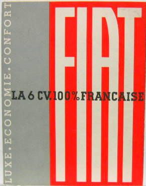 Couverture de FIAT FRANCE 6 CV CONDUITE INTERIEURE ET ROADSTER LUXE ECONOMIE CONFORT DEPLIANT