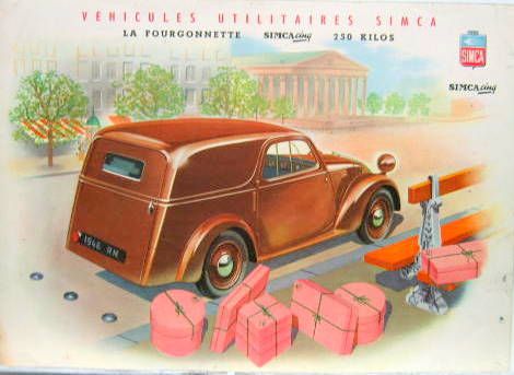 Couverture de SIMCA CINQ FOURGONNETTE 250 KG ET SIMCA 8 1100 CAMIONNETTE 500 KG 1948 CATALOGUE