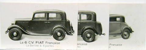 Couverture de FIAT FRANCE 6 CV COUPE ET BERLINE 2 ET 4 PORTES PHOTO DE PRESSE SIMCA