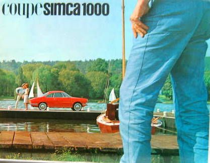 Couverture de SIMCA 1000 COUPE  DEPLIANT AU BORD DE RIVIERE