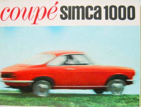 Couverture de SIMCA 1000 COUPE  DEPLIANT