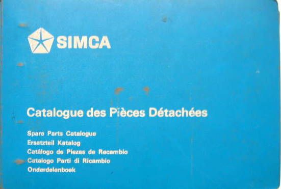 Couverture de SIMCA 1200 S CATALOGUE DE PIECES DETACHEES