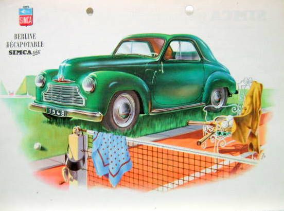 Couverture de 1948  SIMCA SIX VERTE AU TENNIS PROSPECTUS