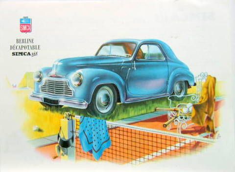 Couverture de 1948  SIMCA SIX BLEU  AU TENNIS PROSPECTUS