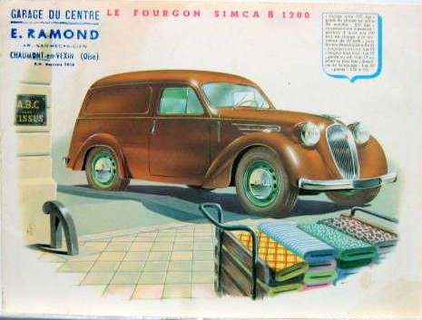 Couverture de SIMCA 8 1200 FOURGON ET CAMIONNETTE PROSPECTUS