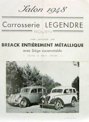 Couverture de 1948 SIMCA 8 1100 BREAK DE LA CARROSSERIE LEGENDRE