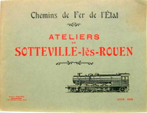 Couverture de 1914 ATELIERS DE SOTTEVILLE LES ROUEN CHEMINS DE FER DE L'ETAT