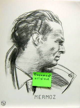Couverture de MERMOZ DESSIN DE ART ET DOCUMENT PRET A ETRE ENCADRE