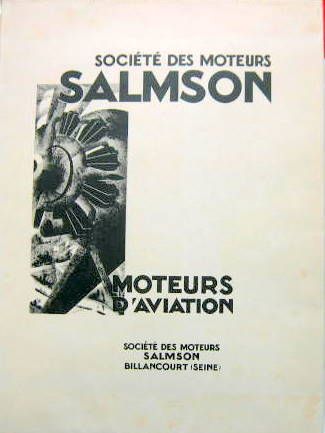 Couverture de 1929 SOCIETE DES MOTEURS SALMSON MOTEURS D'AVIATION CATALOGUE DE LUXE NUMEROTE ET SIGNE DE L'EDITEUR