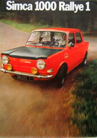 Couverture de SIMCA 1000 1 RALLYE DEPLIANT