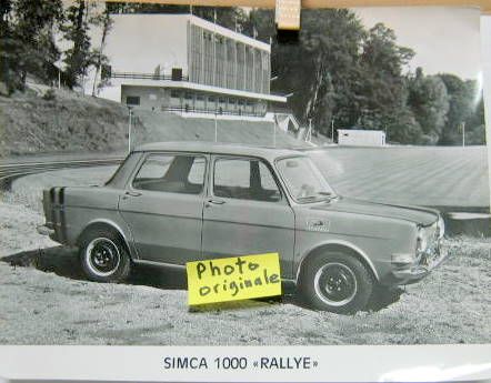 Couverture de SIMCA 1000 RALLYE PHOTO ORIGINALE