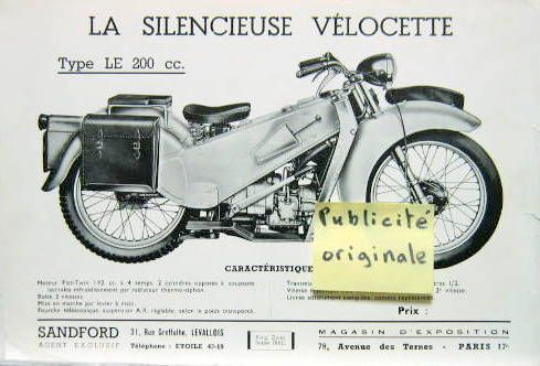 Couverture de LA SILENCIEUSE VELOCETTE 200 CC PROSPECTUS