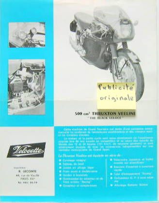 Couverture de 1968 VELOCETTE THRUXTON VEELINE PROSPECTUS