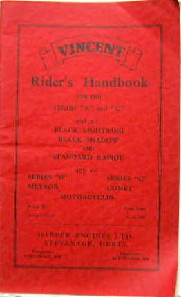 Couverture de 1960 VINCENT LIVRET D'ENTRETIEN SERIE B ET C 998 CC -BLACK LIGHTNING-BLACK SHADOW -STANDARD RAPIDE 499 CC SERIE B METEOR SERIE C COMET  EN ANGLAIS