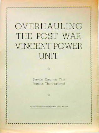 Couverture de 1954-5 VINCENT OVERHAULING THE POST WAR VINCENT POWER UNIT ARTCLE ORIGINAL DE MOTORCYCLISTE  EN ANGLAIS