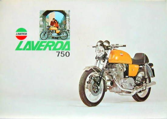 Couverture de 750 LAVERDA DEPLIANT EN ANGLAIS ET ITALIEN AU CENTRE POSTER