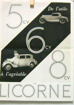 Couverture de 1934 LA LICORNE 5-6-8 CV DE L'UTILE A L'AGREABLE
