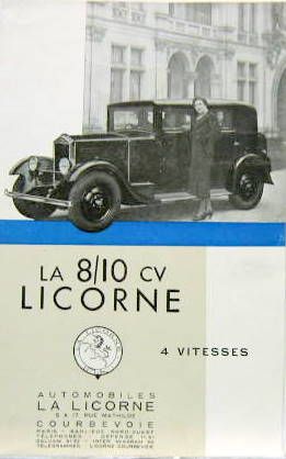 Couverture de LA LICORNE 8/10 CV 4 VITESSES