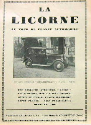 Couverture de 1931-5 LA LICORNE OPERA  PUBLICITE D'EPOQUE DECOUPEE DANS UNE REVUE