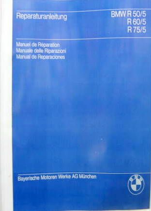 Couverture de 1969-9 BMW R50/5 R60/5 R75/5 MANUEL DE REPARATION EN ALLEMAND FRANCAIS ITALIEN ESPAGNOL EN PHOTOCOPIE RELLIEE
