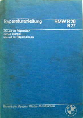 Couverture de 1966-8 BMW R26 R27 MANUEL DE REPARATION EN ALLEMAND FRANCAIS ANGLAIS  ESPAGNOL