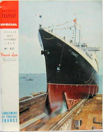 Couverture de 1960 -8-9 LANCEMENT DU PAQUEBOT FRANCE BULLETIN TRANSAT SPECIAL