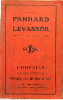 Couverture de 1930 PANHARD CAMION 6500 KGS LIVRET D'ENTRETIEN