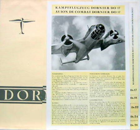Couverture de DORNIER PORTE FOLIO POUR DO17-18-22-24-26 EN FRANCAIS ET ALLEMAND