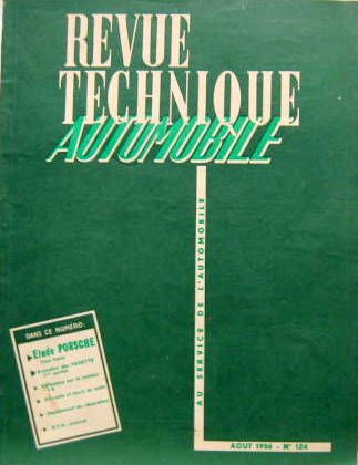 Couverture de 1956-8 PORSCHE 356 REVUE TECHNIQUE RTA