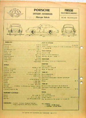 Couverture de PORSCHE 356 C/2000CS CARRERA 2 911-912 CARACTERISTIQUES TEMPS DE REPARATION BANC DE CONTROLE CELETTE