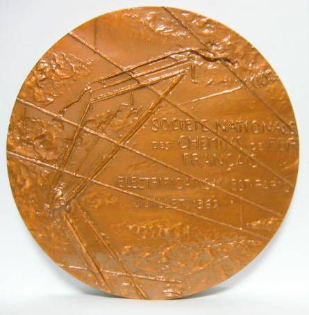 Couverture de 1962 SNCF EST PARIS ELECTRIFICATION MEDAILLE EN BRONZE GRAVEUR COUTURIER