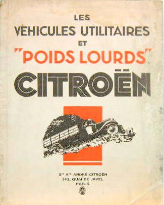 Couverture de 1931 CITROEN LES VEHICULES UTILITAIRES ET POIDS LOURDS