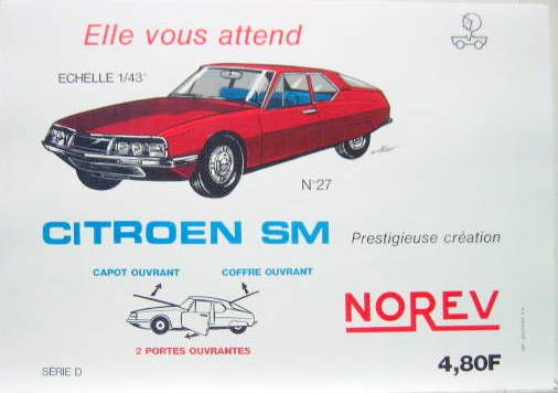 Couverture de CITROEN SM AFFICHE D'INTERIEUR NOREV