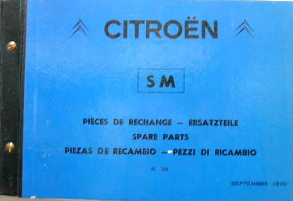 Couverture de 1970-9 CITROEN SM CATALOGUE DE PIECES DE RECHANGE N°584