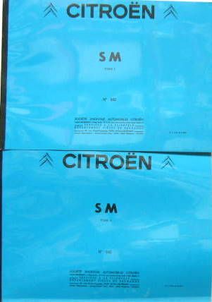 Couverture de 1975 CITROEN SM CATALOGUE DE PIECES DE RECHANGE N°642 EN 2 VOLUMES EN PHOTOCOPIES RELLIEES
