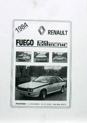 Couverture de 1984  RENAULT FUEGO TRANSFORMATION POLITECNIC