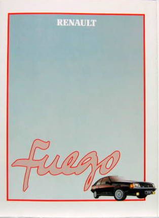 Couverture de 1985 RENAULT FUEGO CATALOGUE 22 PAGES
