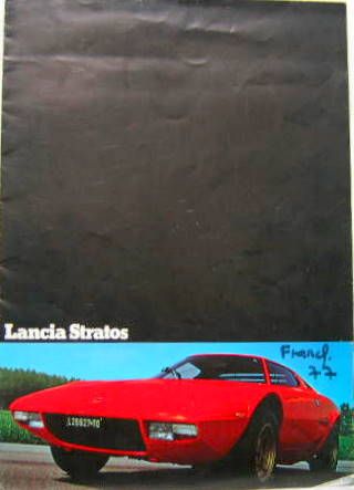 Couverture de LANCIA STRATOS DEPLIANT REF 88795729 EN ITALIEN