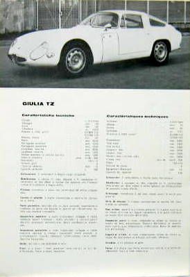 Couverture de 1965-10 ALFA GIULIA TZ ZAGATO PROSPECTUS