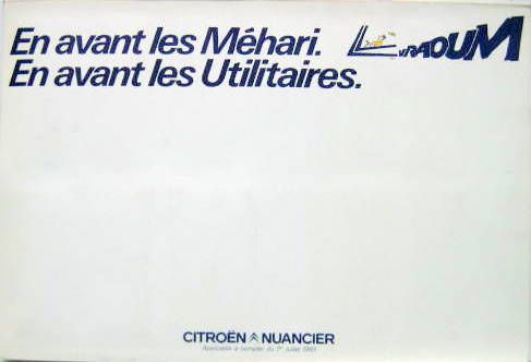 Couverture de 1983 CITROEN MEHARI ET UTILITAIRES NUANCIER TEINTES ET GARNITURES