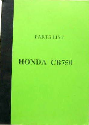 Couverture de 1971 HONDA CB 750 PARTS LIST EN ANGLAIS