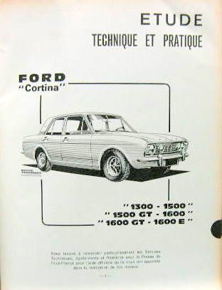 Couverture de 1969-11 FORD CORTINA 1300-1500-1500GT-1600-1600GT-1600E REVUE TECHNIQUE RTA