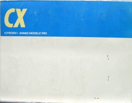 Couverture de 1980 CITROEN CX TEINTES ET GARNITURES
