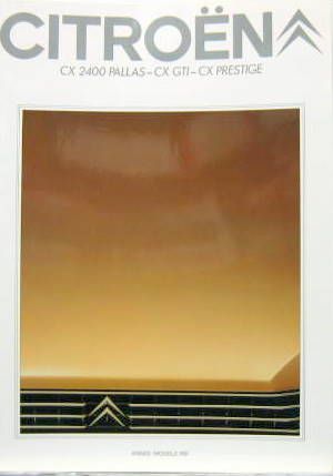 Couverture de 1980-8 CITROEN CX 2400 PALLAS GTI PRESTIGE CATALOGUE